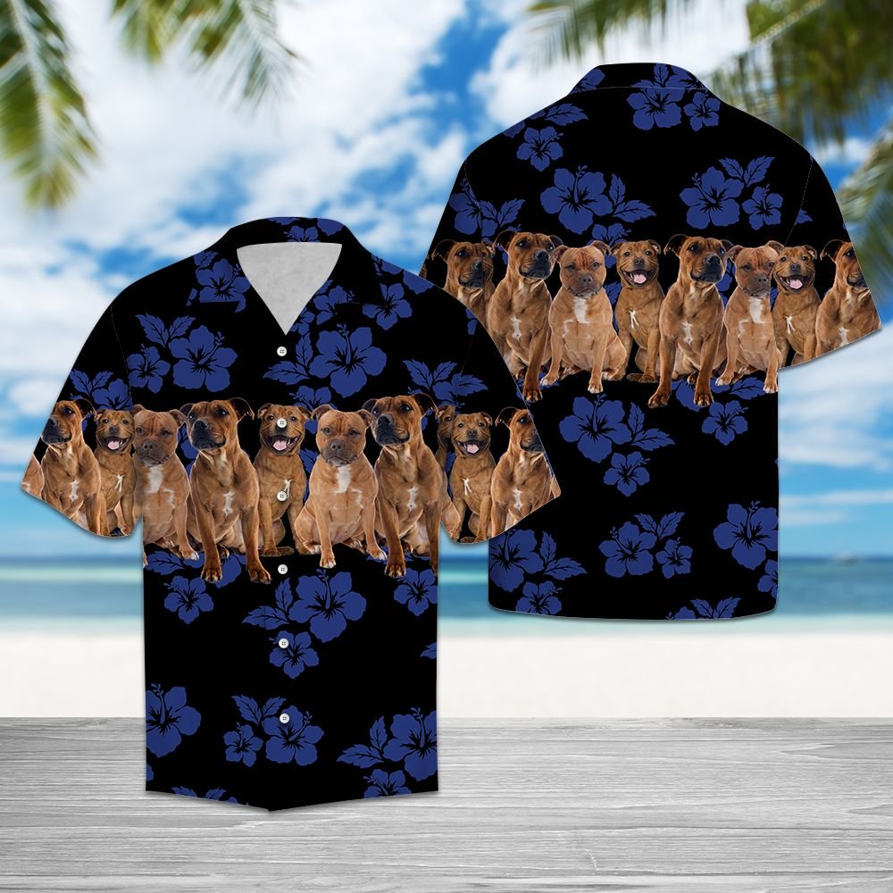 Awesome Staffordshire Bull Terrier Aloha Hawaii Shirts For Men Women Ha95989