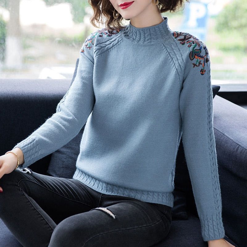 Cheap wholesale 2021 spring auyumn winyer new fashion casual warm nice women flower sweater woman female OL BAy3011 alx