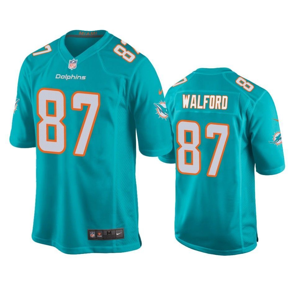 Dolphins Clive Walford Game Aqua Mens Jersey