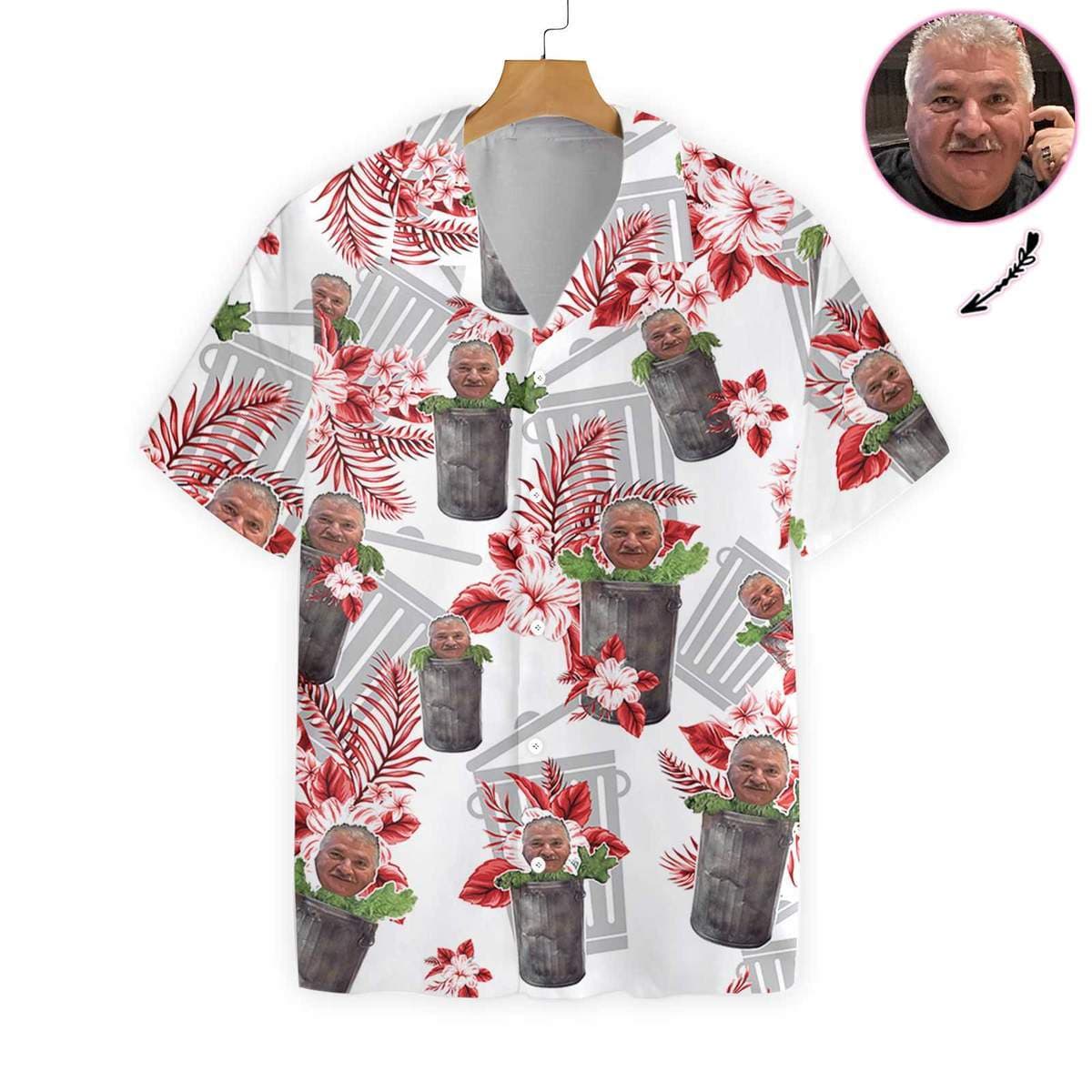 Customized Face Big Station Flower Hawaiian Shirts #DH