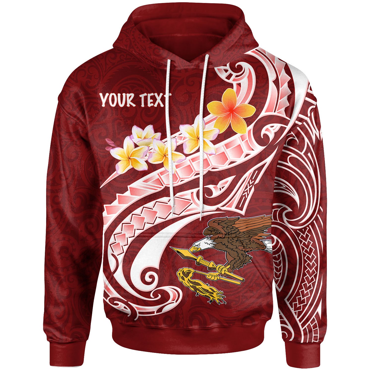 American Samoa Custom Personalised Hoodie – AS Seal  Polynesian Patterns Plumeria – BN25