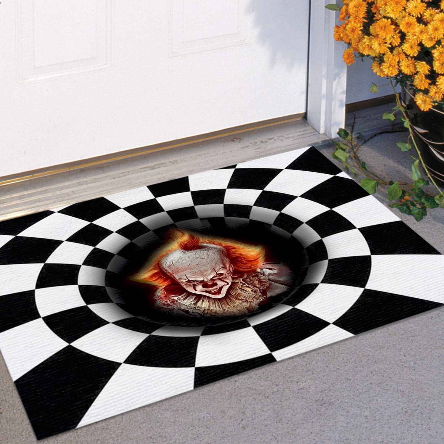 Halloween Penny Horror Character 3D Illusion Doormat – Funny Halloween Clown Doormat Evg43021