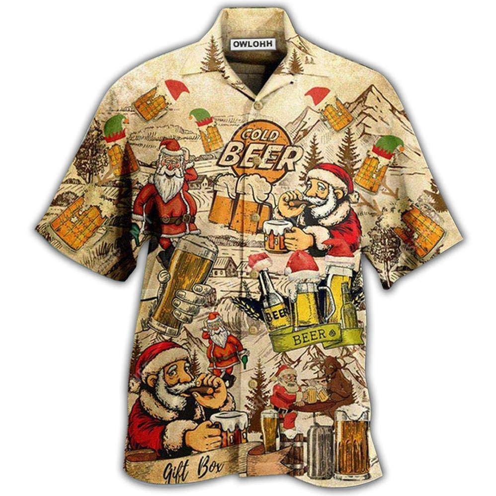 Beer Drinking With Santa Claus Hawaii Shirt Ha39965