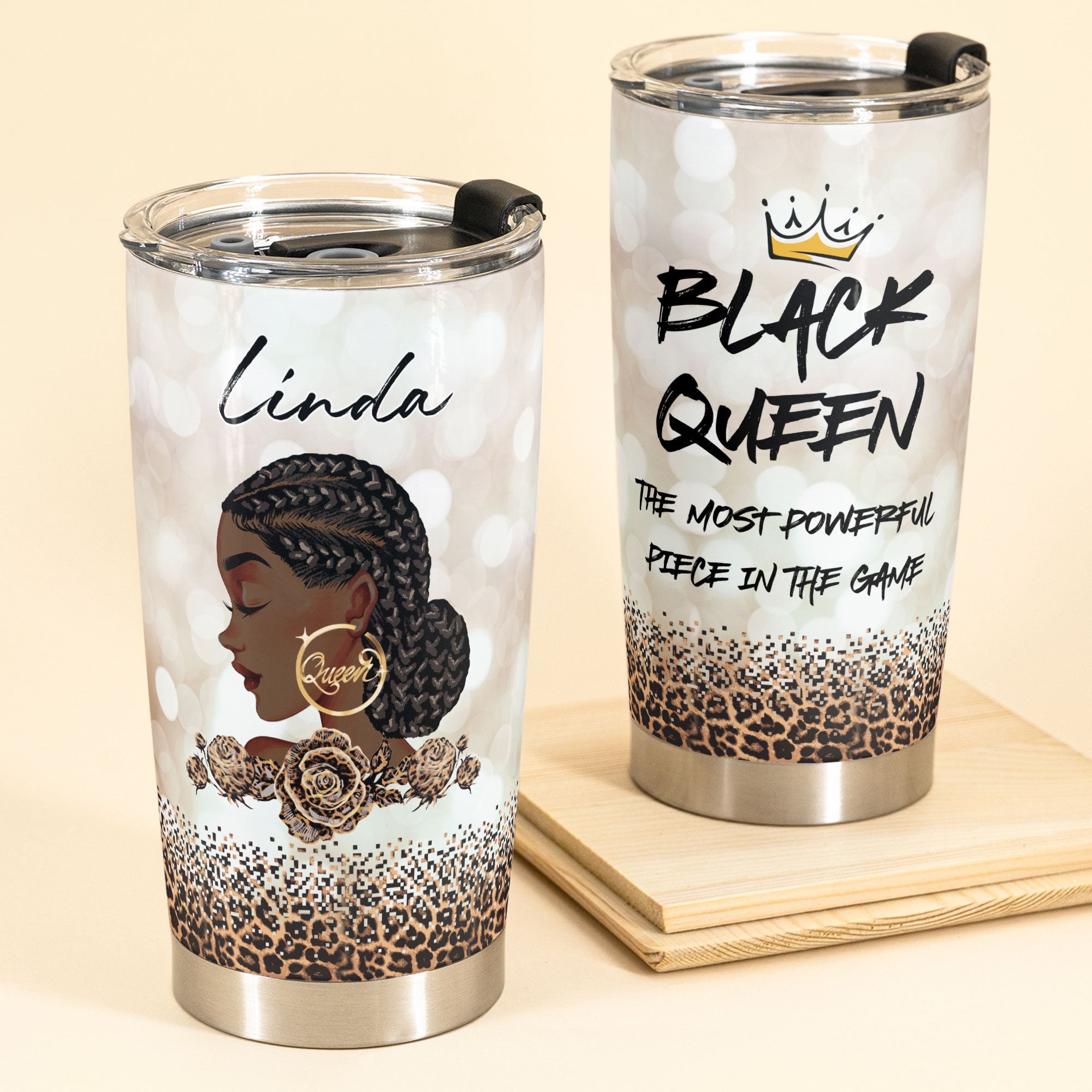 Waybackapparel Black Queen – Personalized  3D Tumbler