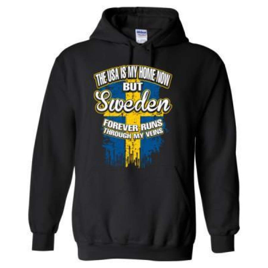 AGR The USA Is My Home Now But Sweden Forever Runs Through My Veins – Heavy Blend™ Hooded Sweatshirt