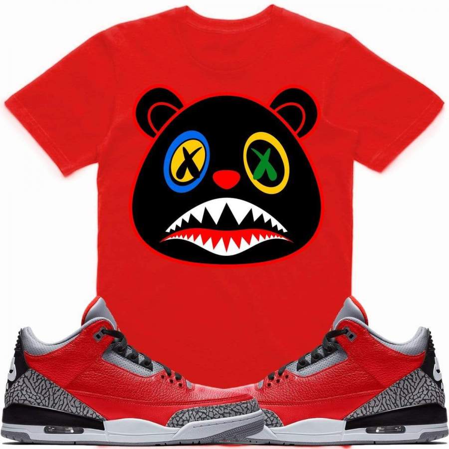 Jordan Retro 3 Red Cement Elephant Sneaker Shirt Tees to Match – DREAM BAWS BEAR