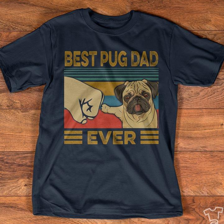 Best Pug Dad Ever Retro Vintage Graphic Unisex T Shirt, Sweatshirt, Hoodie Size S – 5XL