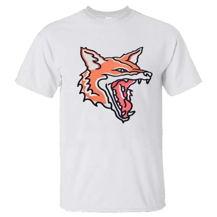 Fashion Men’s Cartoon Fox Graphic Birthday Gift Short Sleeve T-Shirt Top