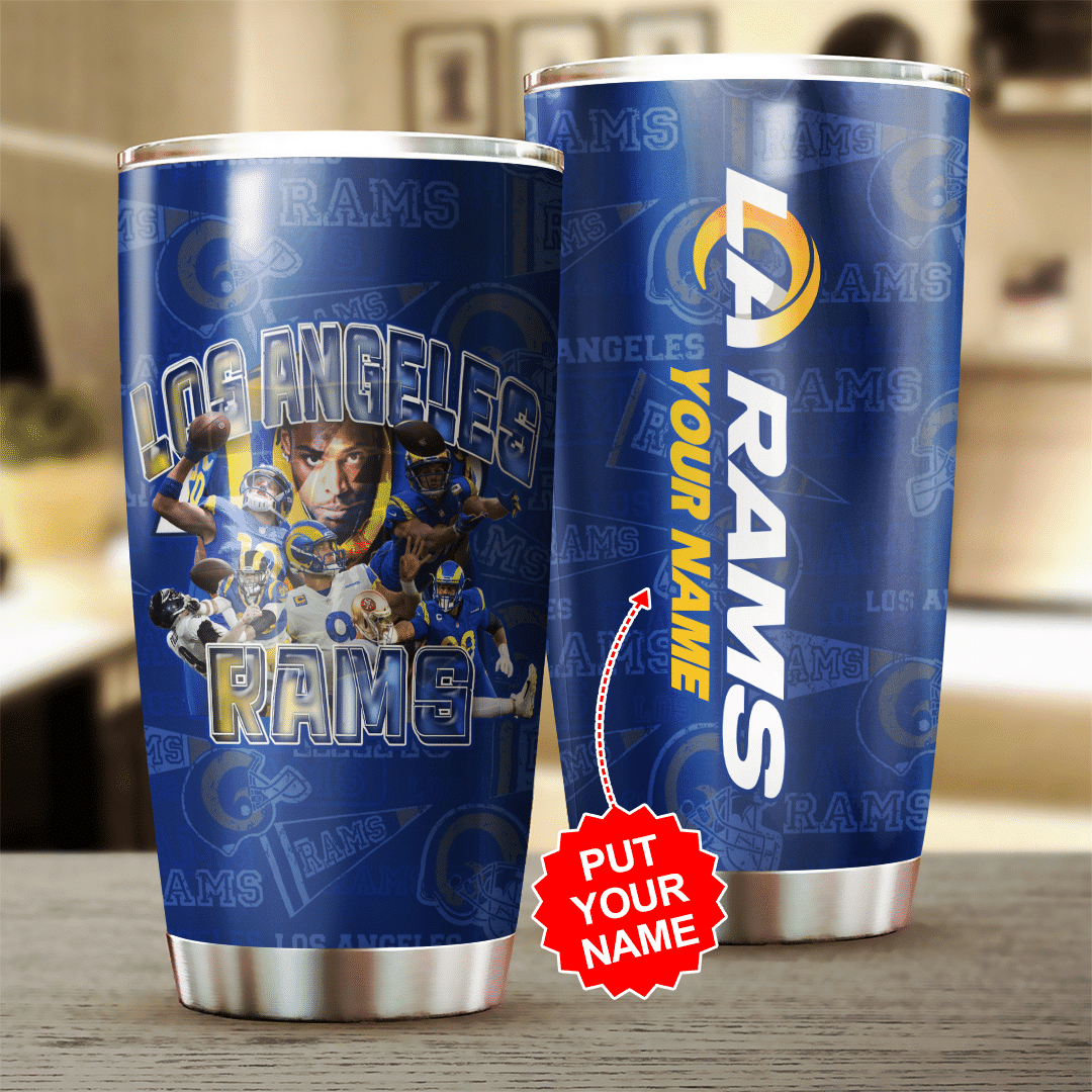 Personalized Los Angeles Rams Tumbler Cup – Blue