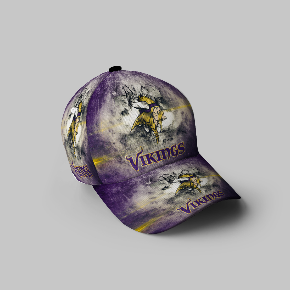 Minnesota Vikings Emblem Vintage Wall 3D Printing Baseball Cap Classic Hat