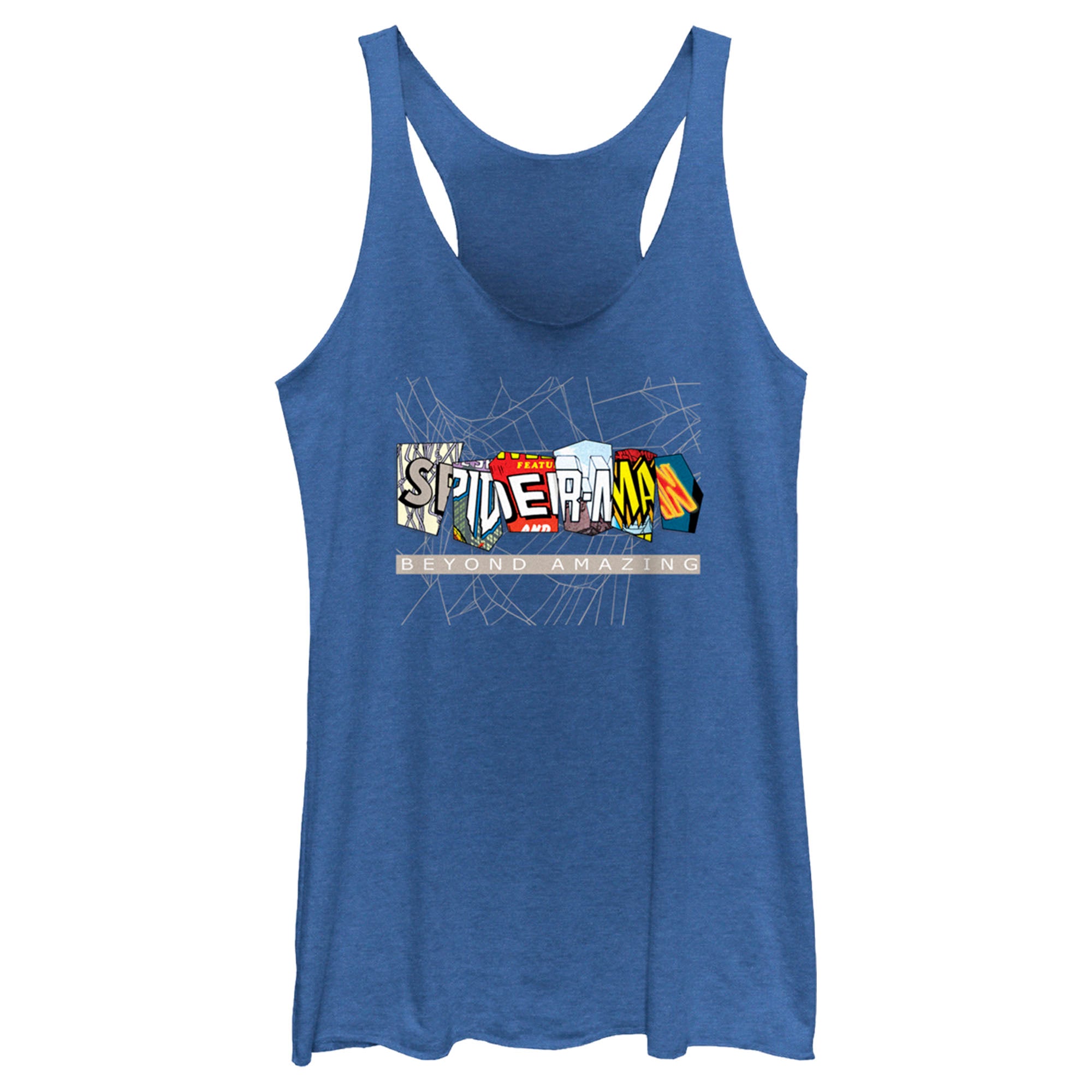 Women’S Spider-Man: Beyond Amazing Comic Clippings Logo Racerback Tank Top