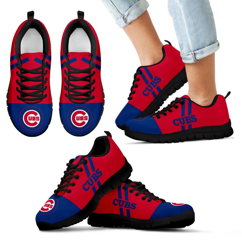 Colorful Line Stripe Chicago Cubs Sneakers