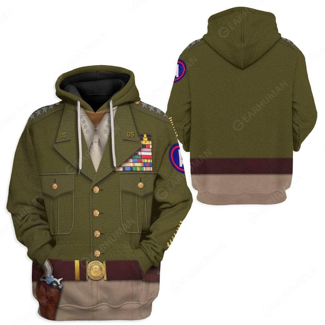 Cosplay Historical 3D Shirt, George S. Patton Costume 3D Hoodie Adult Full Print Unisex