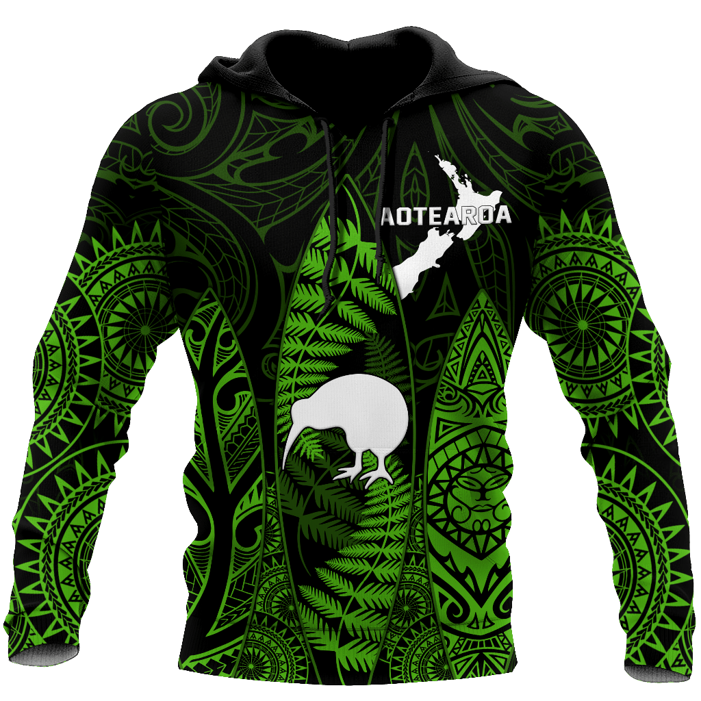 New Zealand Maori Surf Green 3D All Over Printed For Men And Women