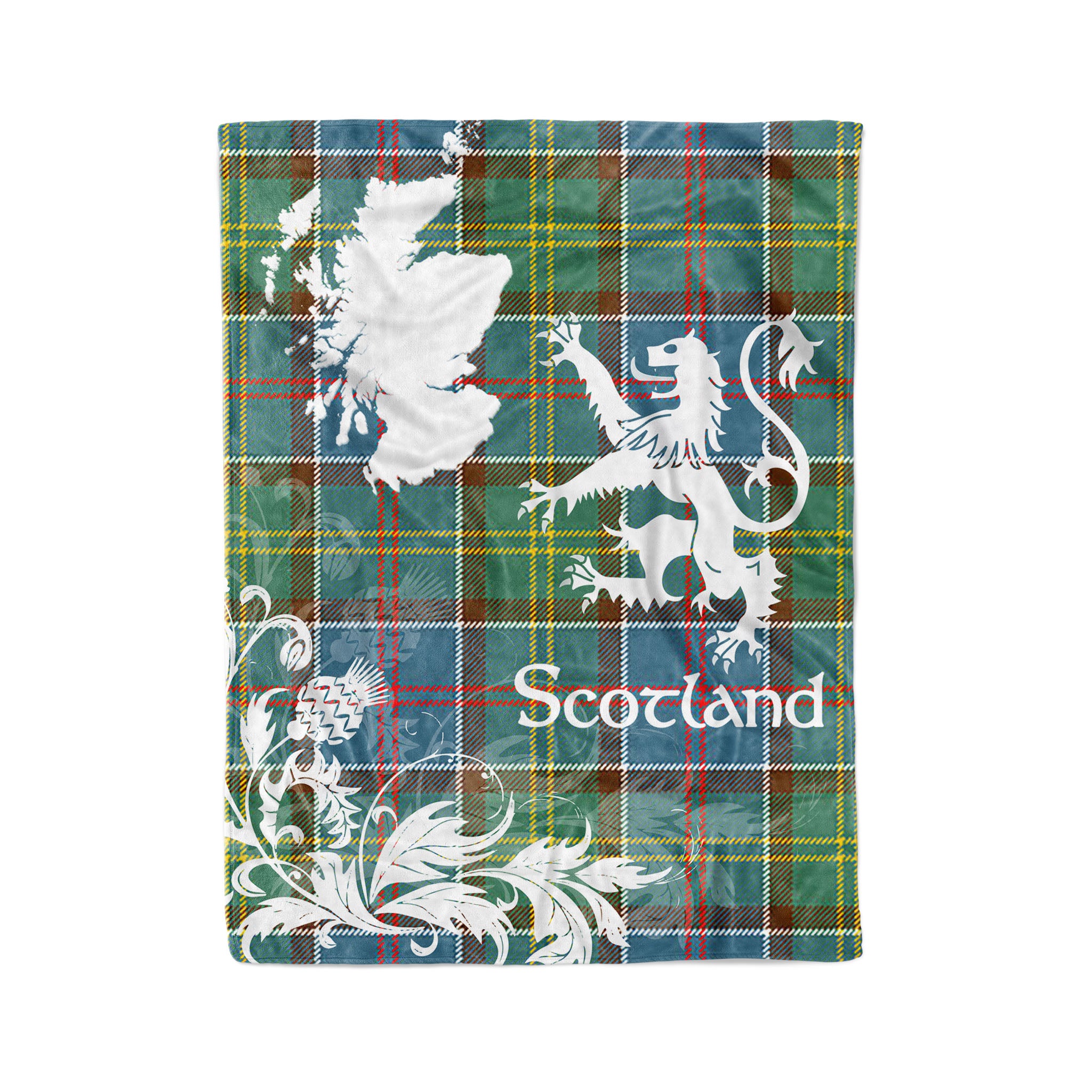 Tartan Plaid Fleece Blanket Tartan Blanket Thistle And Lion Scottish Clan Whitelaw Plaid Blanket