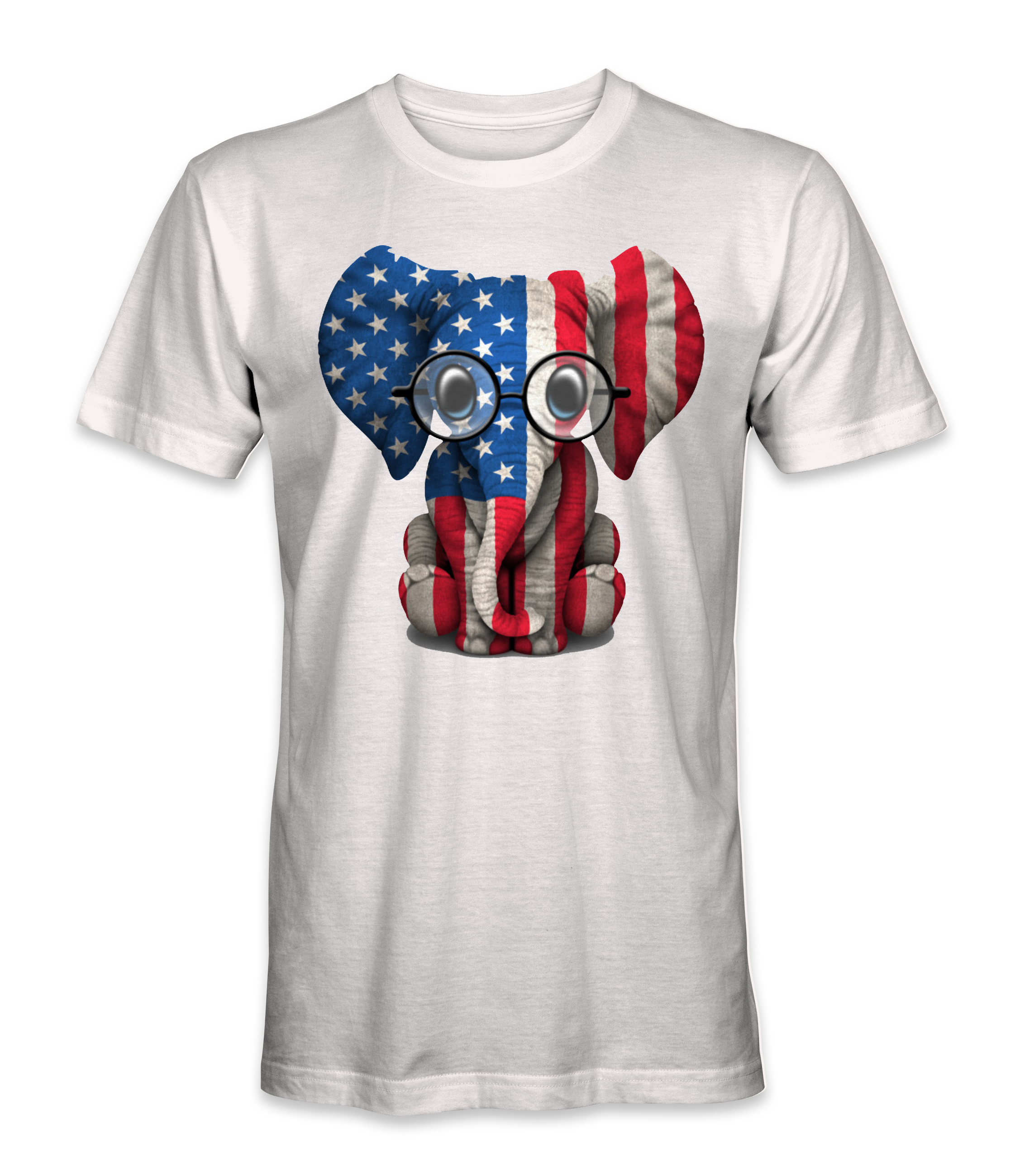 United States Country Flag On An Elephant T-Shirt