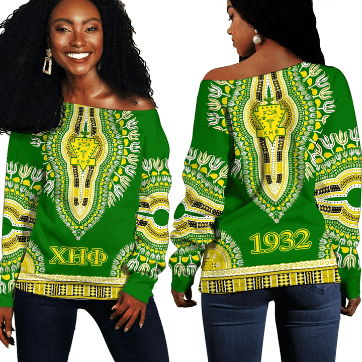 Chi Eta Phi Dashiki Off Shoulder Sweater Rlt13