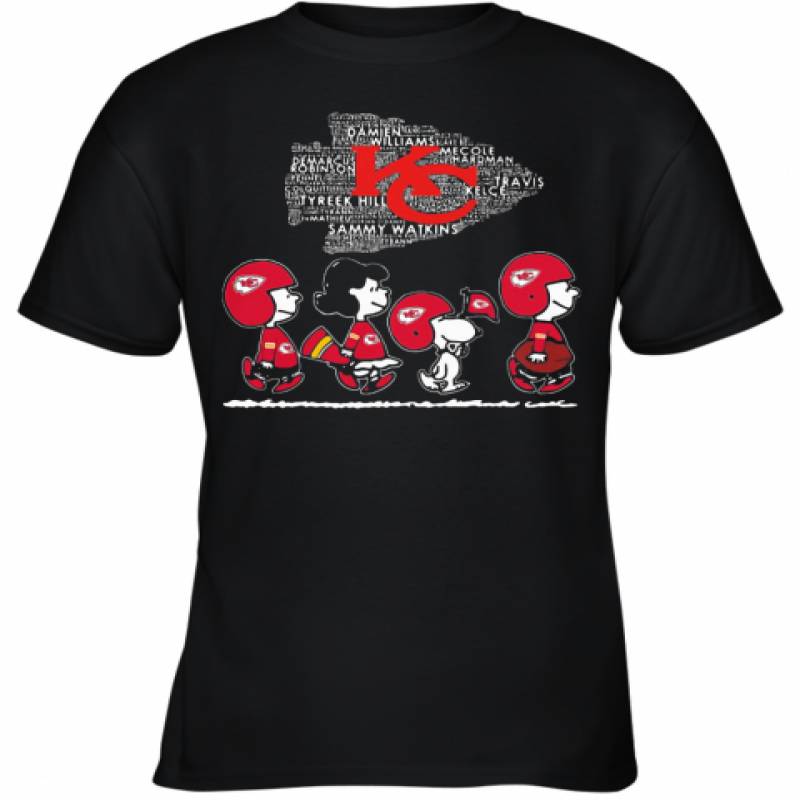 The Peanuts Kansas City Chiefs Team Football Youth T-Shirt