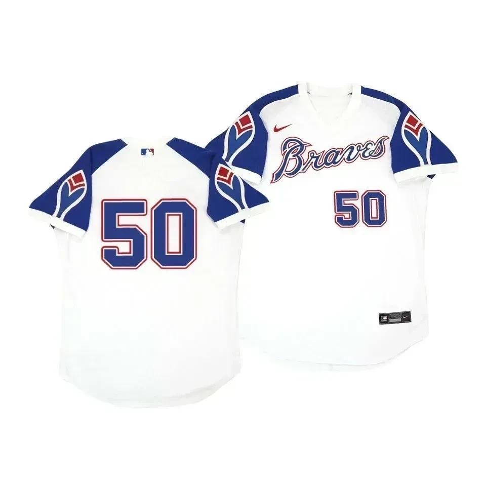 Atlanta Braves Jersey, Charlie Morton 50 Cooperstown White Throwback Home Jersey