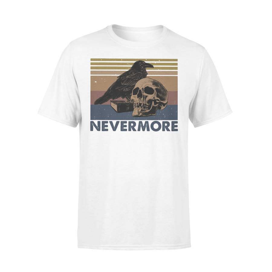 Raven Skull Nevermore Vintage Retro T-shirt