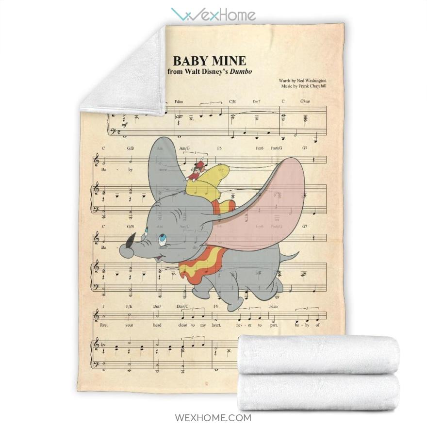 Song Lyric  Flying Dumbo Cartoon Premium Blanket Collection W1112