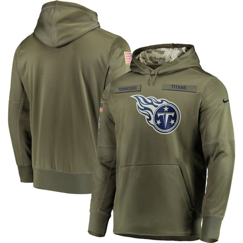 Tennessee Titans Olive Salute To Service Personalized Hoodie Jersey