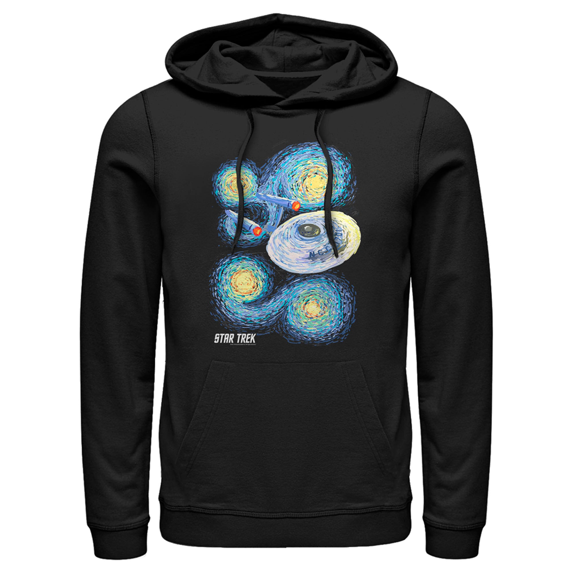 Men’S Star Trek Starry Night Uss Enterprise Pull Over Hoodie