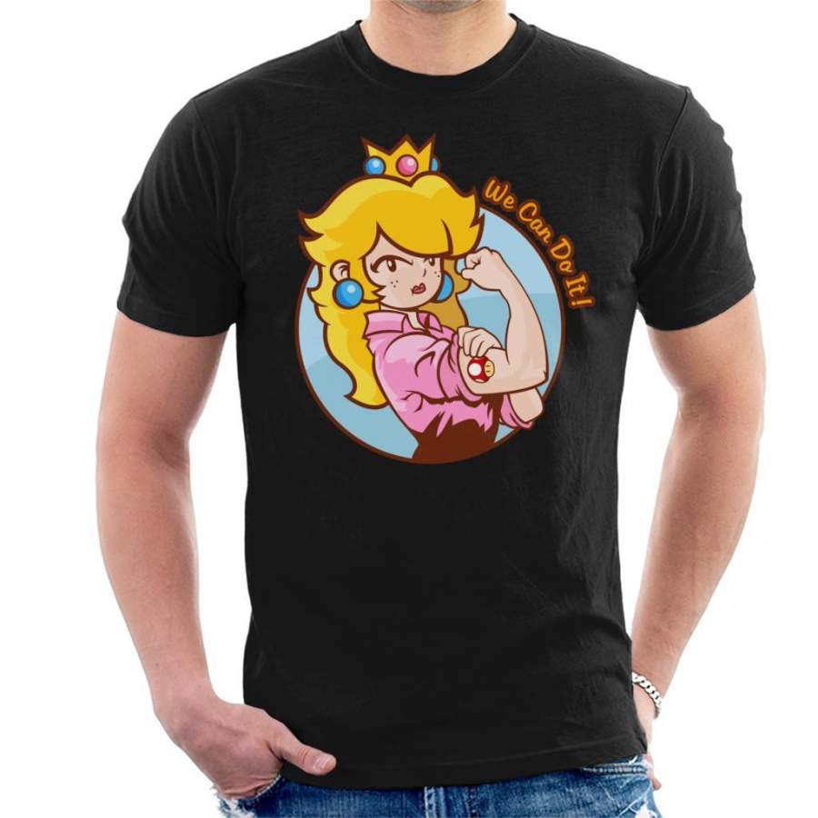 Super Mario Princess Peach We Can Do It Men’s T-Shirt