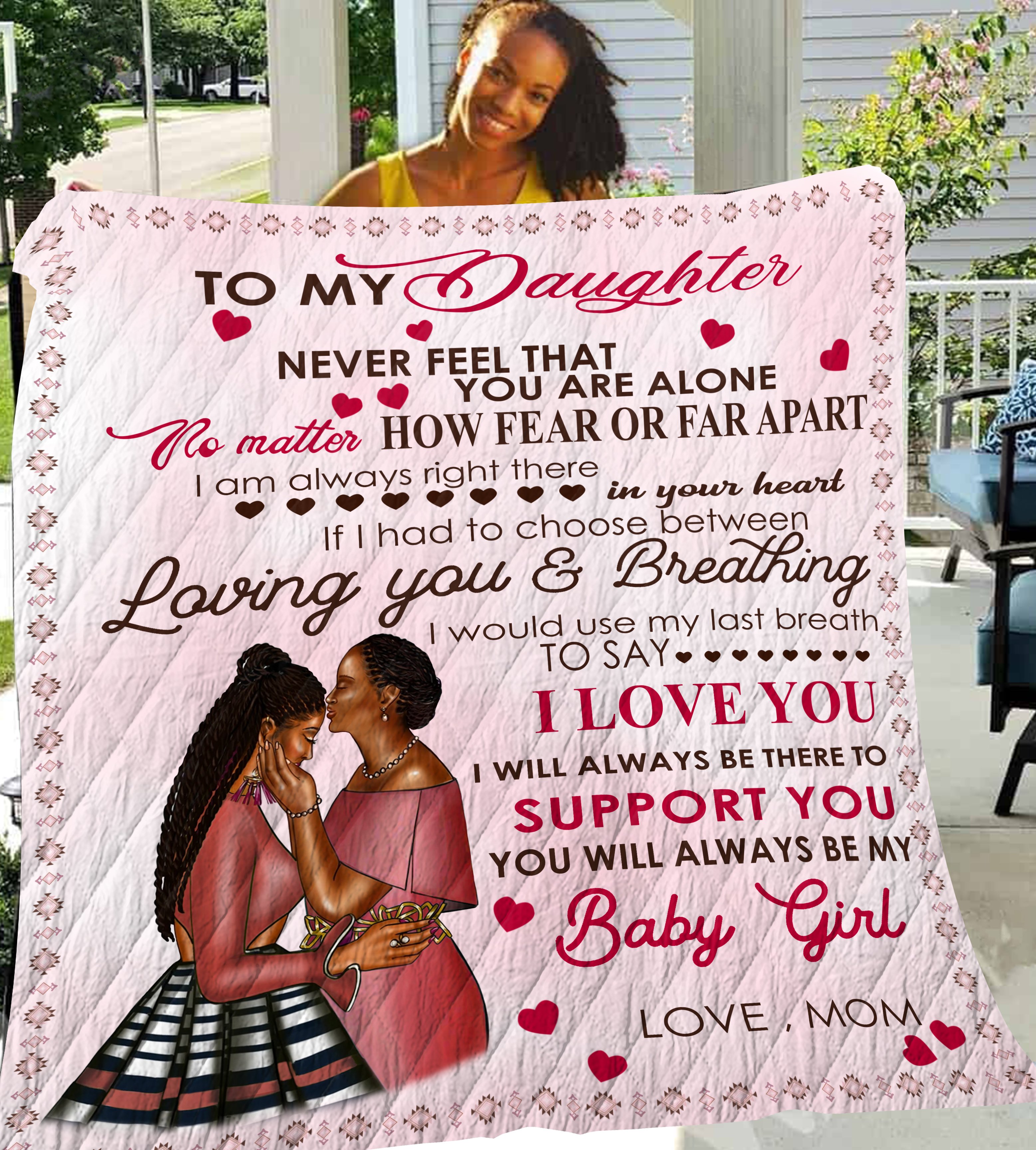 To My Daughter Black Girl Magic Quilt African Black Daughter Blanket, Black Mother Gift For Little Daughter Birthday, Black Girl Quilt