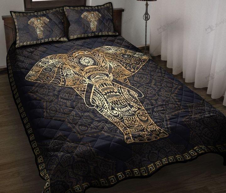 Mandala Elephant Quilt Bedding Set