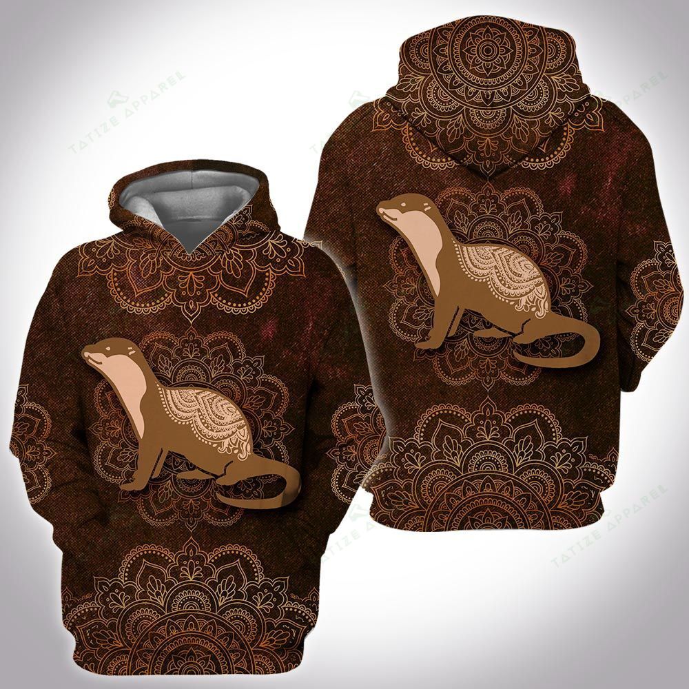 Animal mandala otter 3D All Over Printed Shirt, Sweatshirt, Hoodie, Bomber Jacket Size S – 5XL