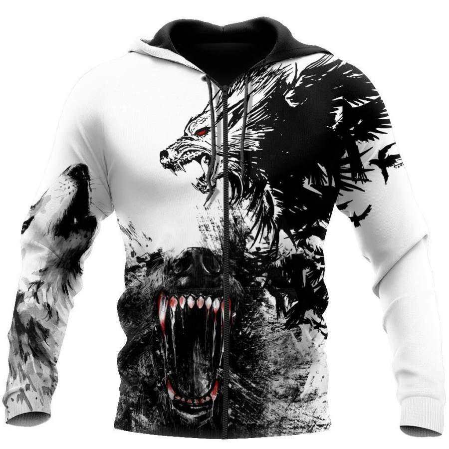 Wolf Bleed For You 3D Over Printed Hoodie for Men and Women-ML