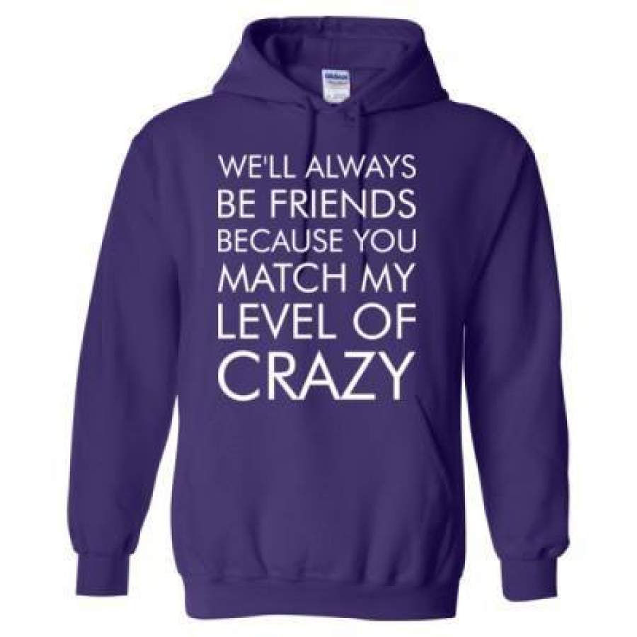 AGR We Will Always Be Friends Because You Match My Level Of Crazy – Heavy Blend™ Hooded Sweatshirt