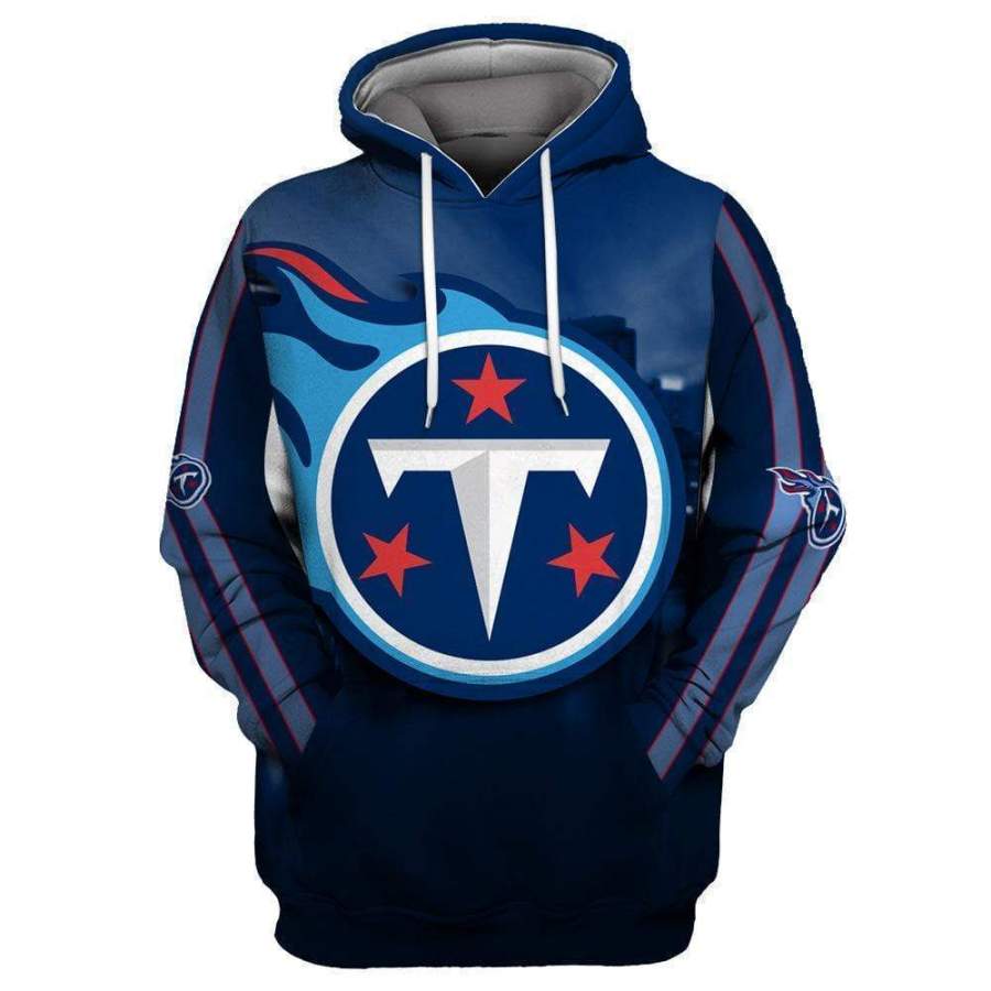 Tennessee Titans Printed Hooded Pocket Pullover Sweater