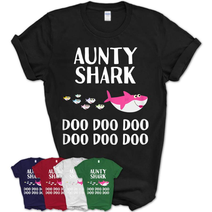 Aunty Shark Doo Doo Women’S Gift Christmas Aunt Auntie T-Shirt – Teezou Store