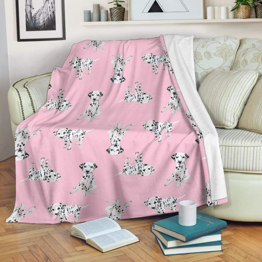 Puppy Dog Dalmatian Pattern Print Blanket