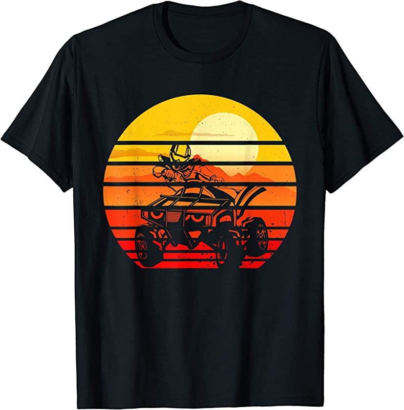 Vintage Quad Bike Silhouette 80s Retro ATV 4 Wheeler T-Shirt