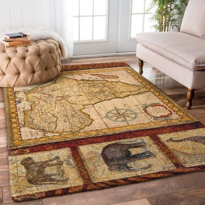 Africa Map And Animals Rug JJPCAZ HNHHBN