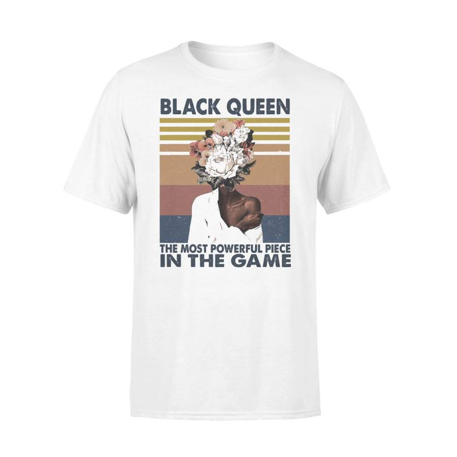 Black Queen The Most Powerful Piece In The Game Flower Vintage T-shirt