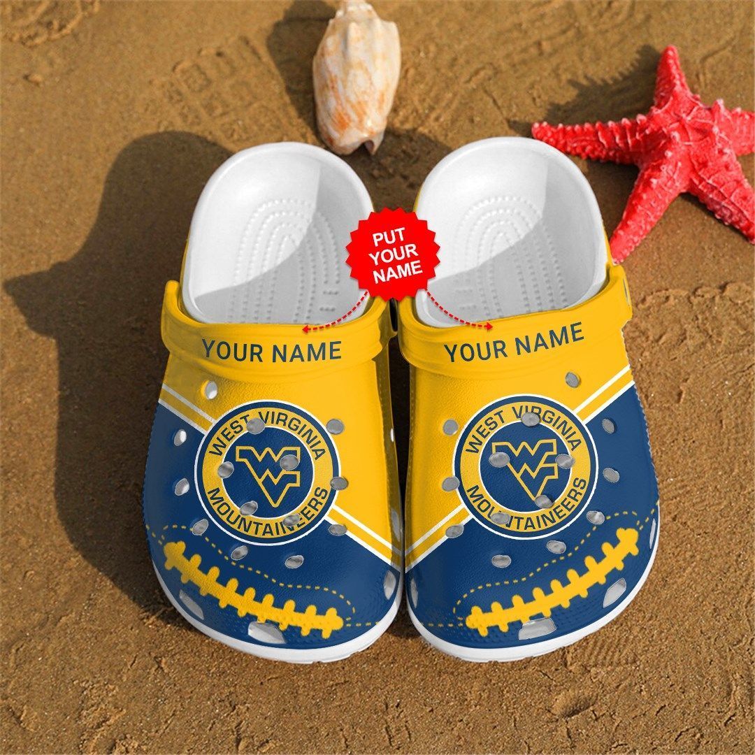 Personalized West Virginia Mountaineers Crocs Crocband Clog