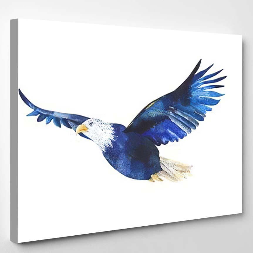 Watercolor Isolated Illustration Bird Eagle White – Eagle Animals Canvas Print