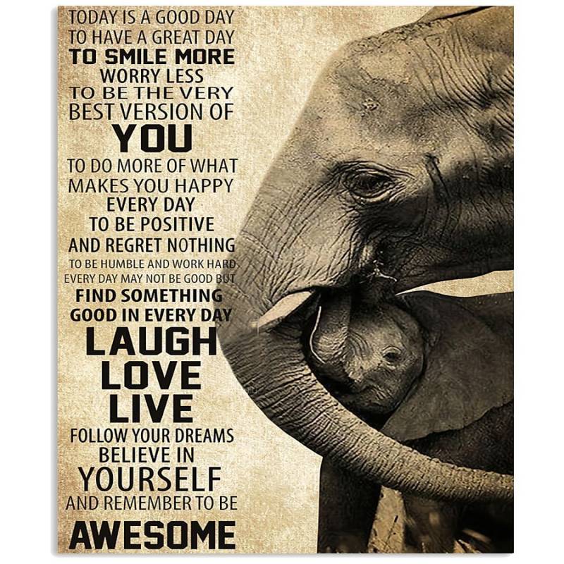 Find Something Good In Every Day Elephant Lovely Message Meaningful Gifts Vertical Poster