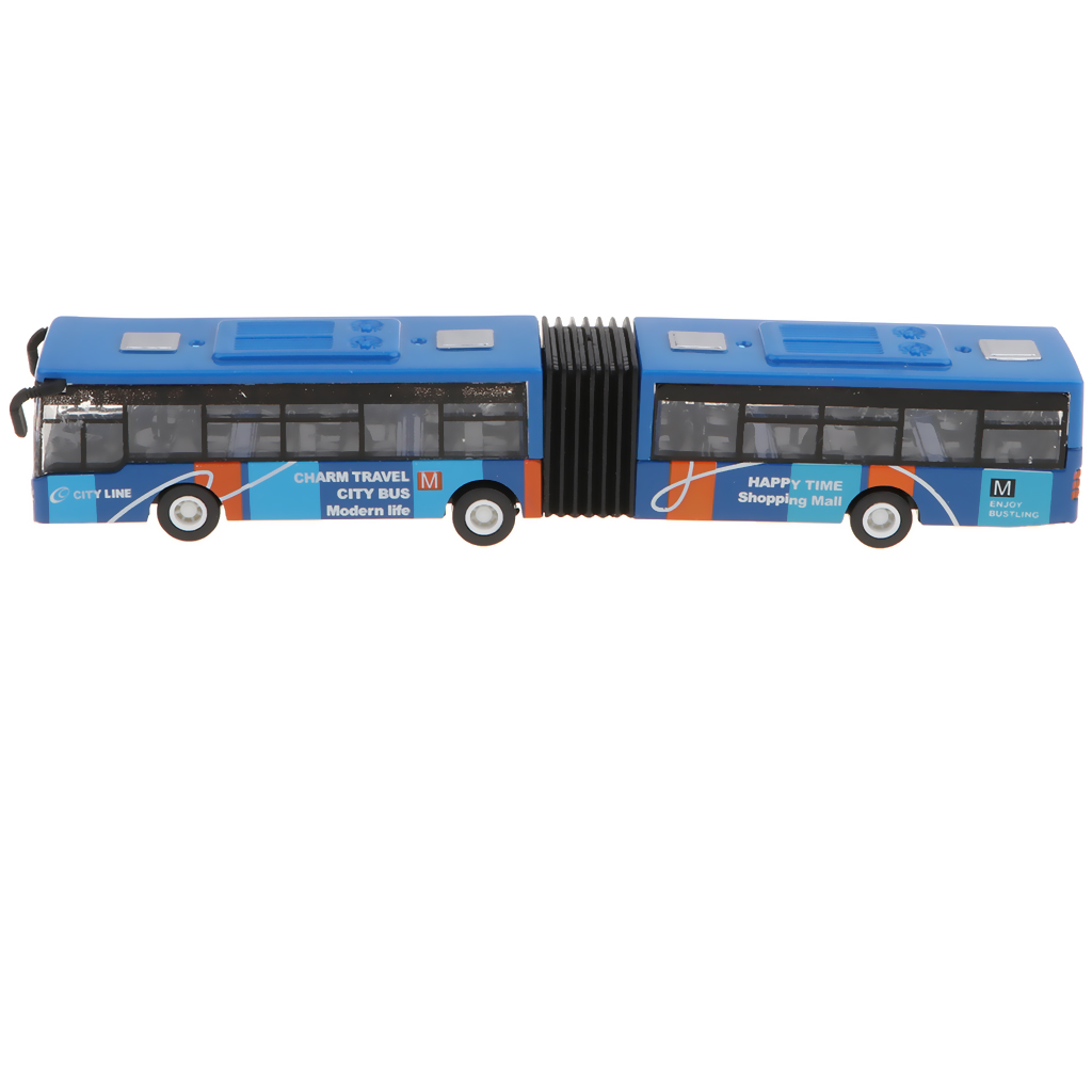Friction Powered Pull Back and Go Car Articulated Bus for Kids Toddler Boys & Girls Aged 2 3 4 5 Year Old Birthday Gifts alx