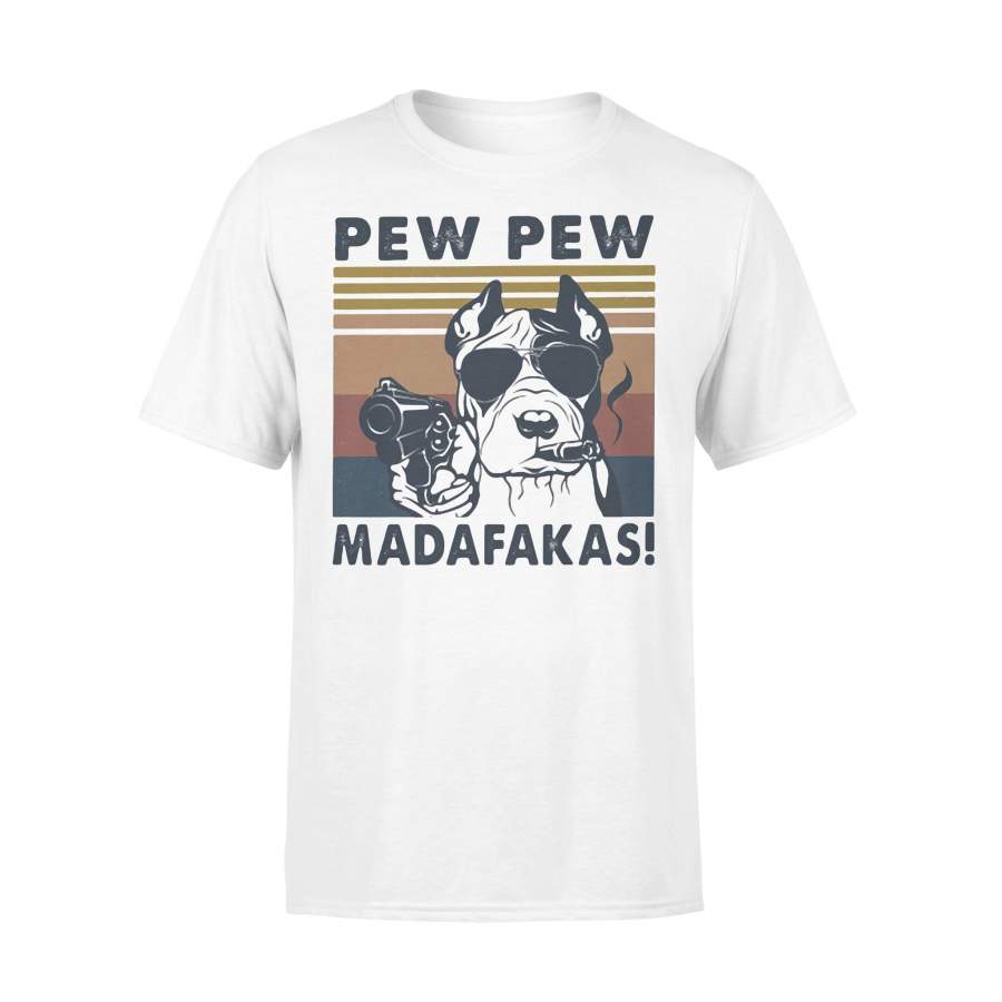 Pitbull Smoke Pew Pew Madafakas Vintage Retro T-shirt