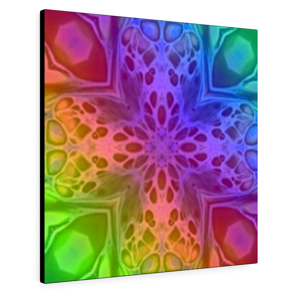 Multi-Colored Flower Cross – Canvas Gallery Wrap Print