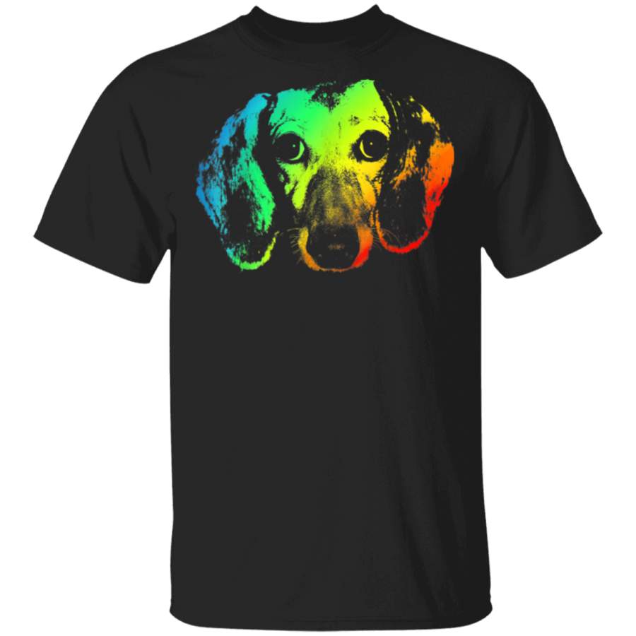 DACHSHUND Colorful Rainbow Retro TShirt