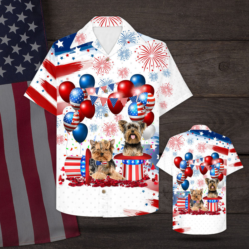 Yorkshire Terrier Independence Hawaiian Shirt Gift For Yorkshire Terrier Mom Yorkshire Terrier Dad M0402 Huts