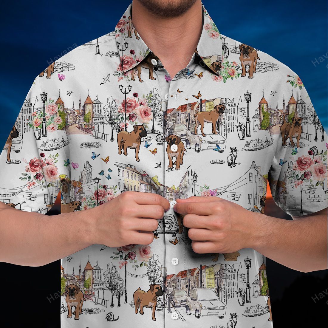 Boerboel Hawaii Shirt Dog Floral City Ha87424