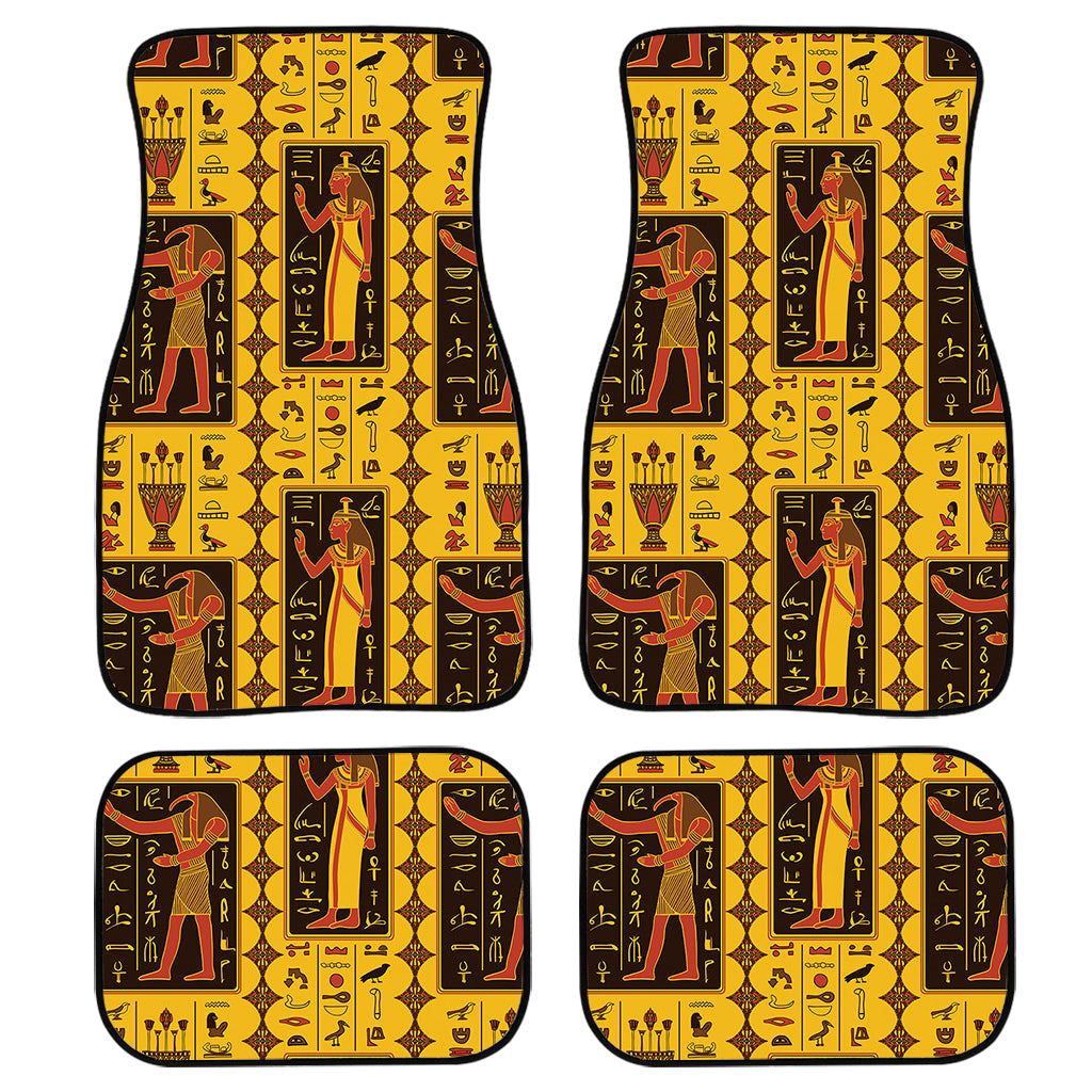 Ancient Egypt Pattern Print Front And Back Car Floor Mats, Front Car Mat