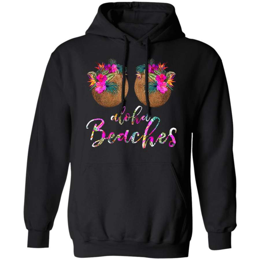 Womens Coconut Bra Flower Boobs Hawaii Aloha Beaches Funny Hoodie